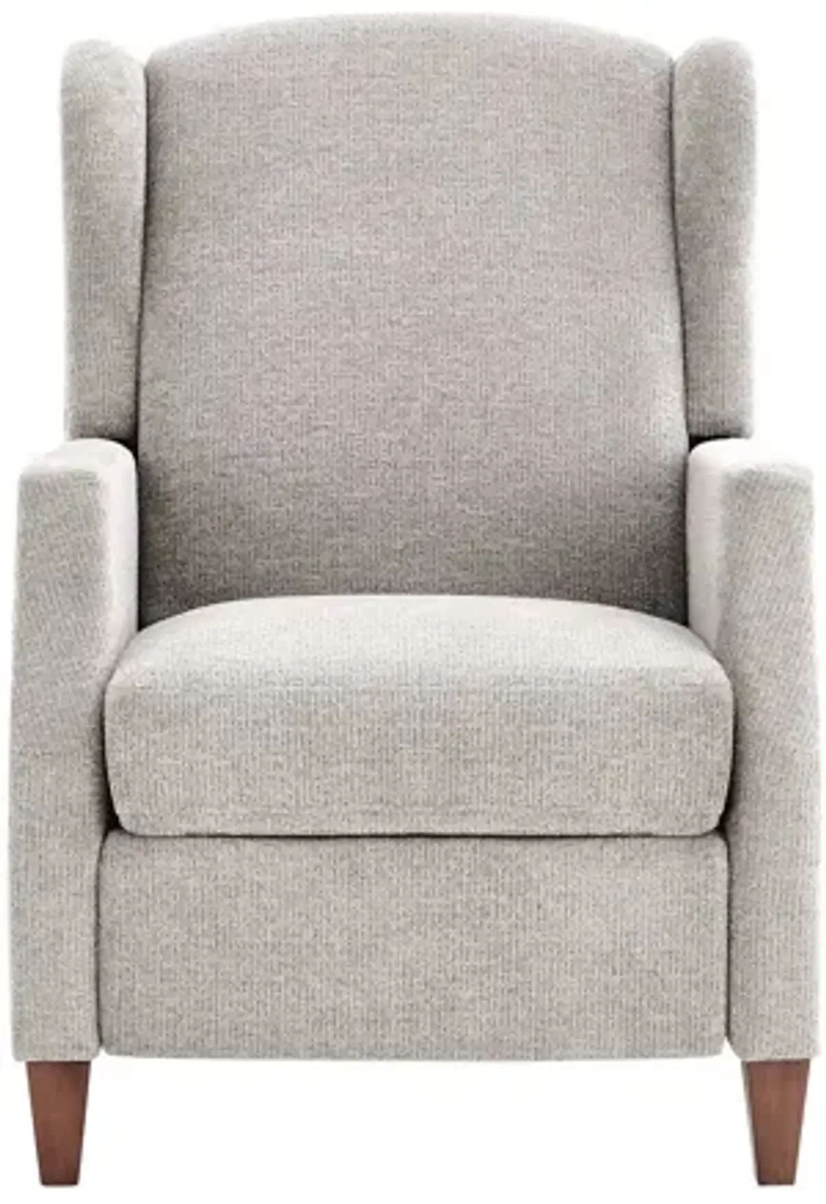 Wingback Fabric Push Back Recliner with Rivet Detailing.