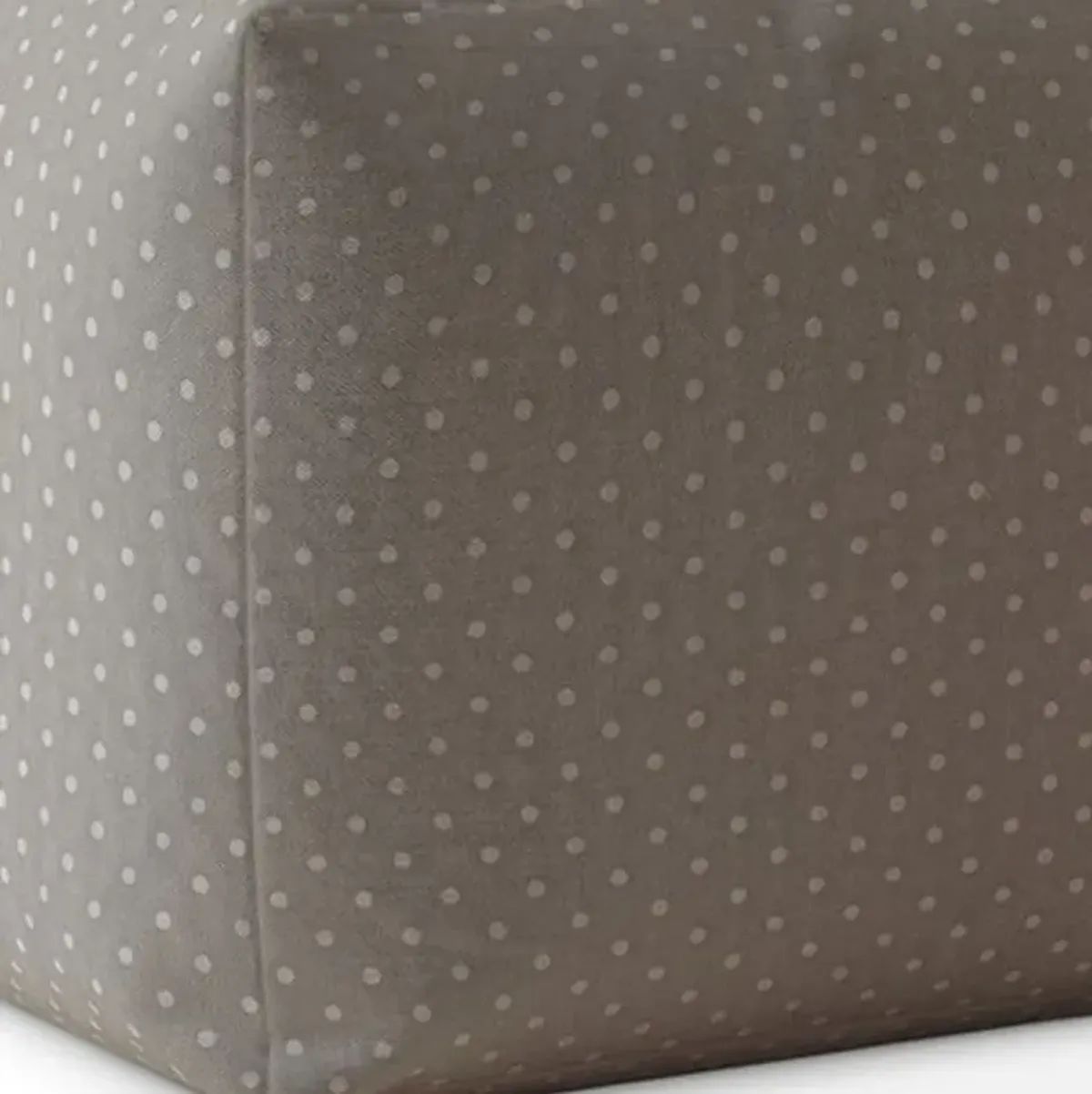 Homezia 17" Grey Cotton Polka Dots Pouf Ottoman