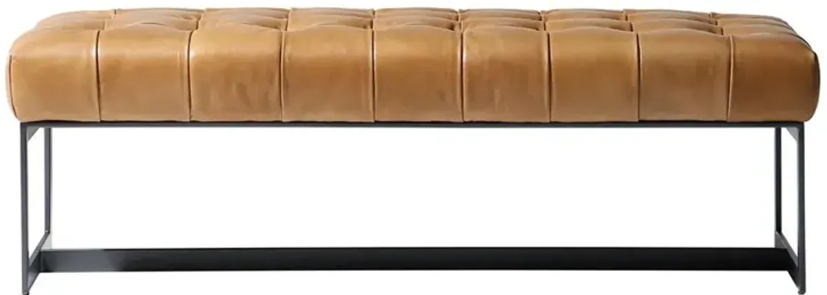 Moe's Home Collection Wyatt Leather Bench Tan