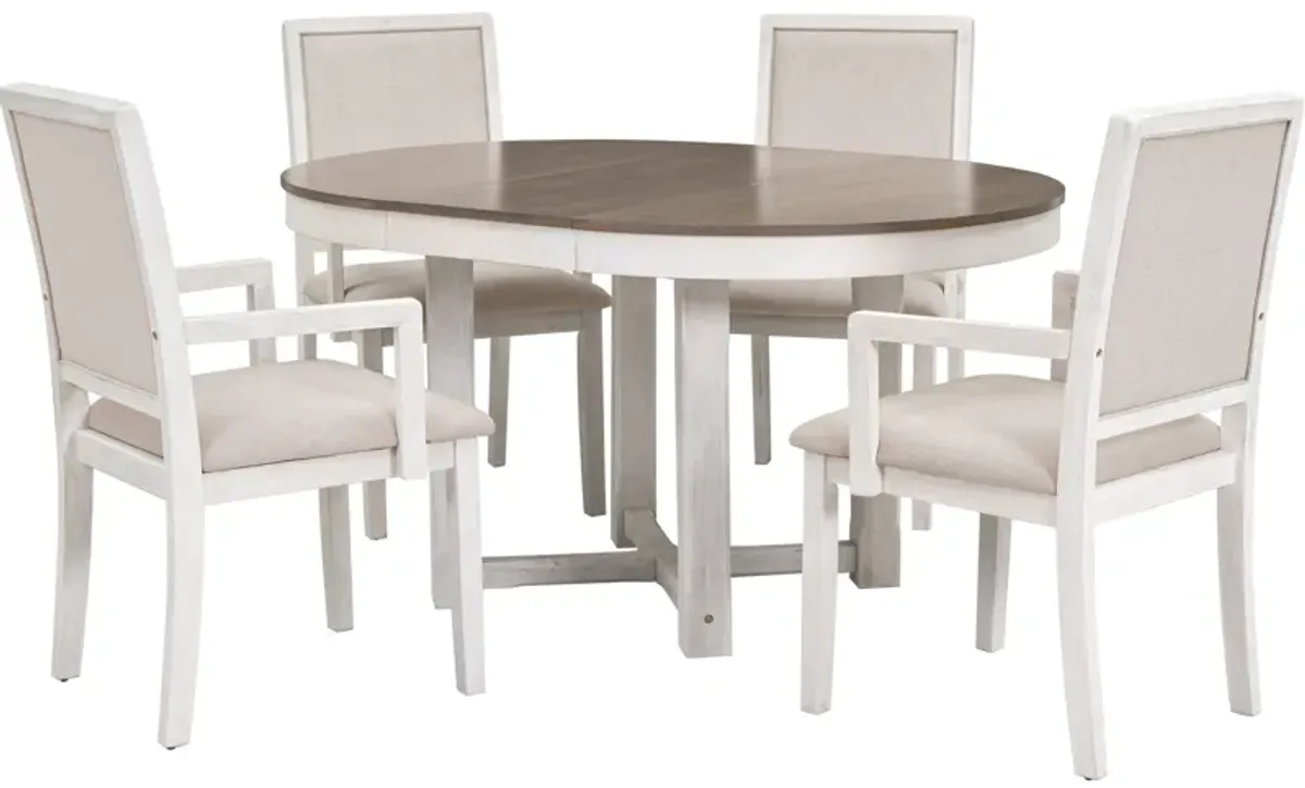 Merax  5-Piece Round Dining Table Set with 4 Chairs