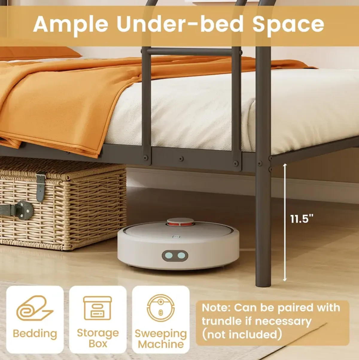 Bunk Bed with Ladder and Full-length Guardrails
