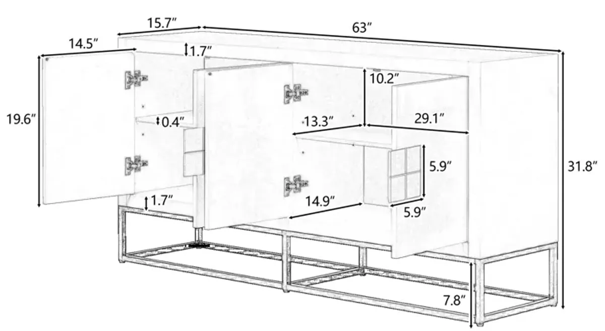 Merax Light Luxury Designed Cabinet