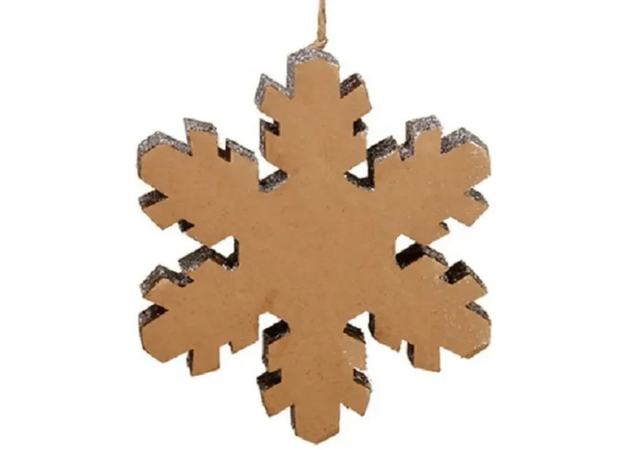 10" Country Rustic Silver Glittered Snowflake Christmas Ornament