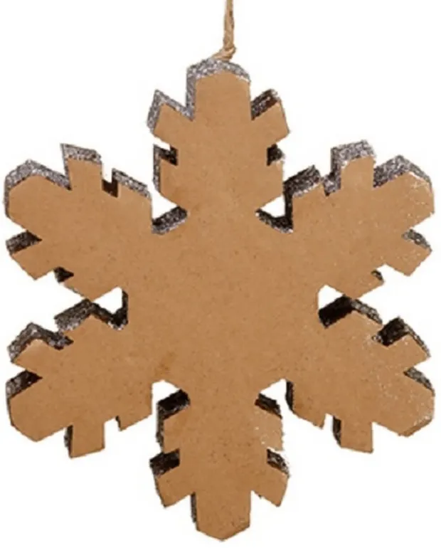 10" Country Rustic Silver Glittered Snowflake Christmas Ornament