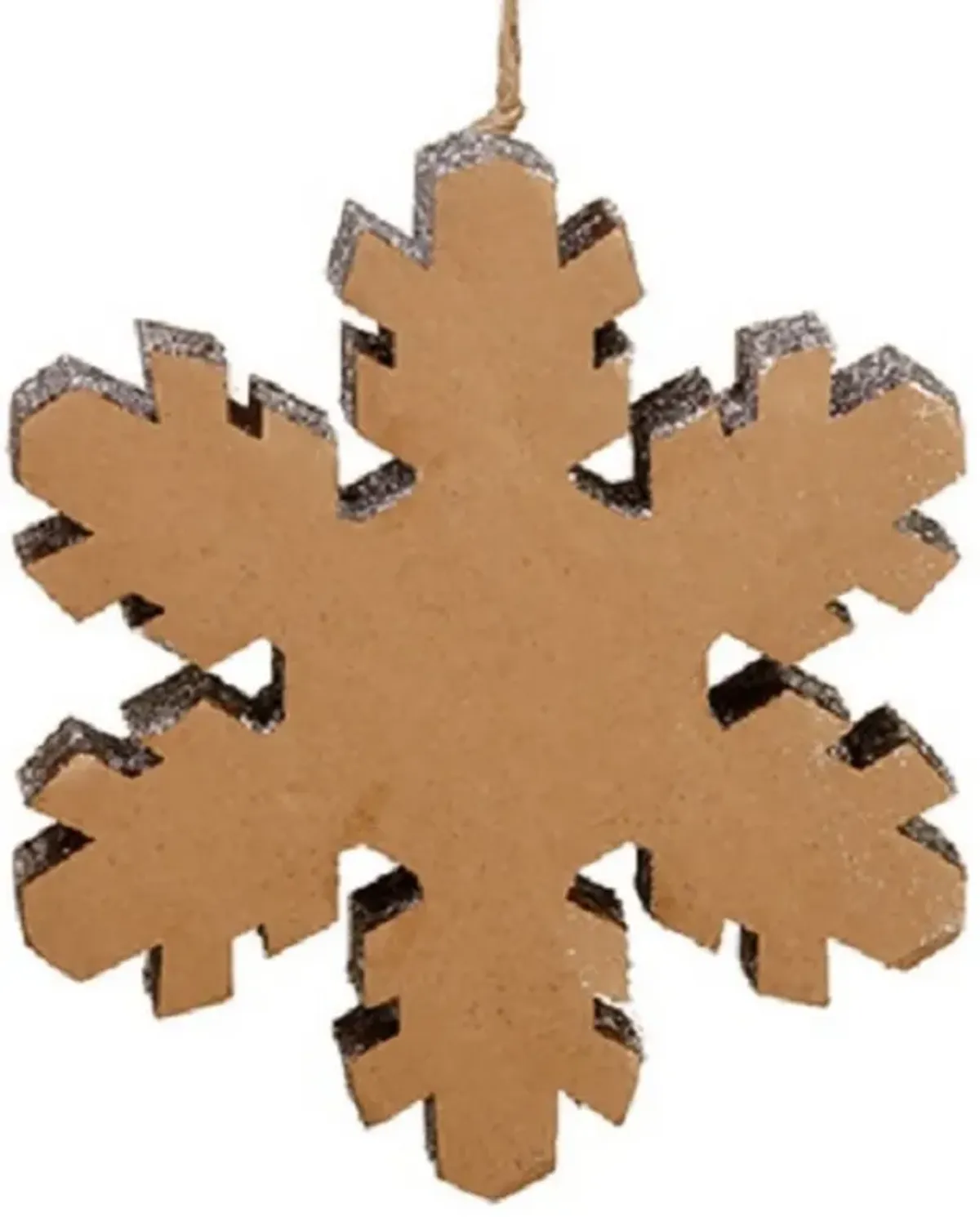 10" Country Rustic Silver Glittered Snowflake Christmas Ornament