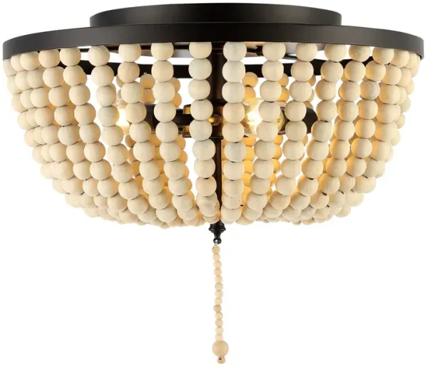 Allison Wood Beaded/Metal LED Flush Mount