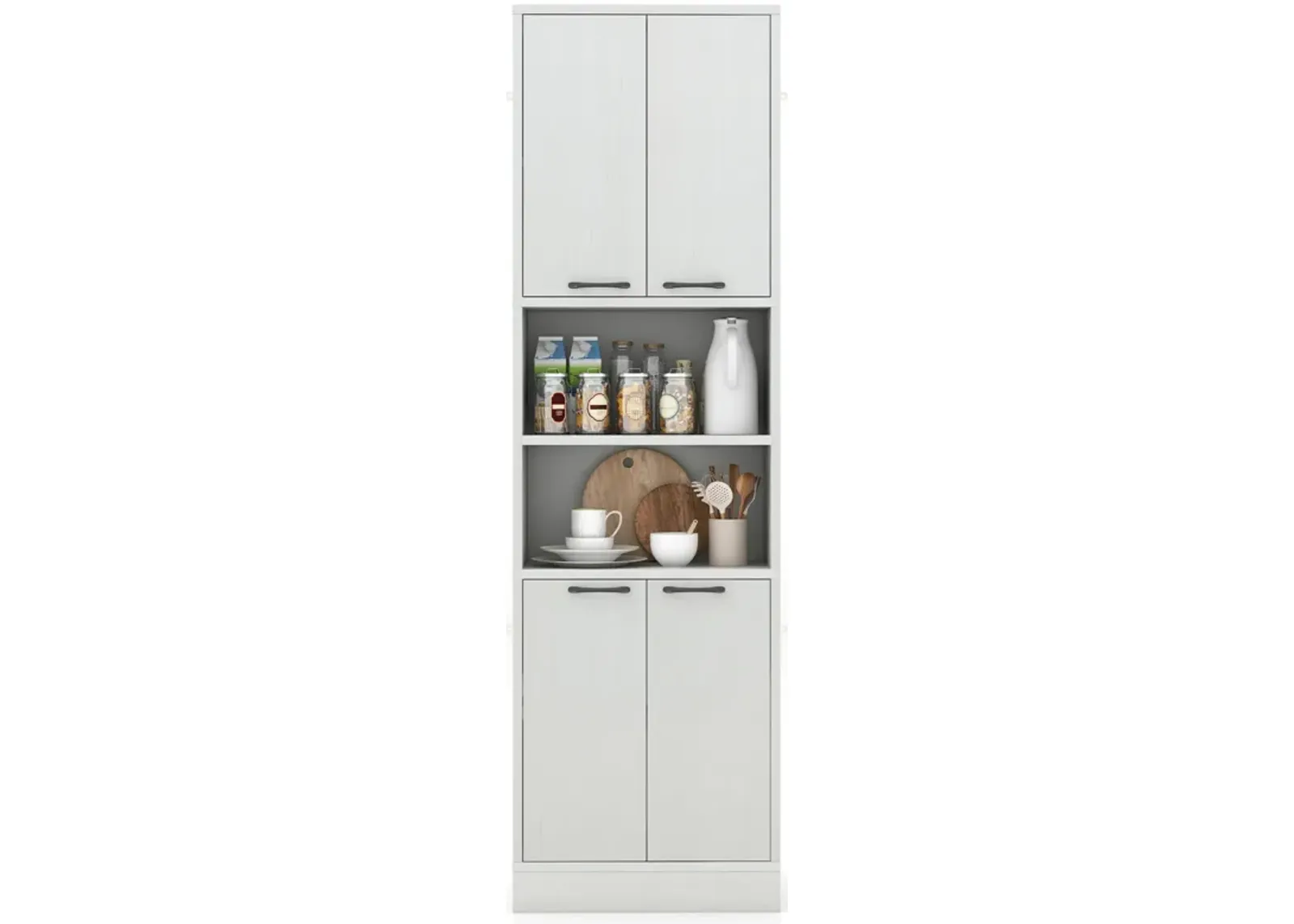 75 Inch Kitchen Pantry Cabinet Tall Cupboard with Doors and Shelves