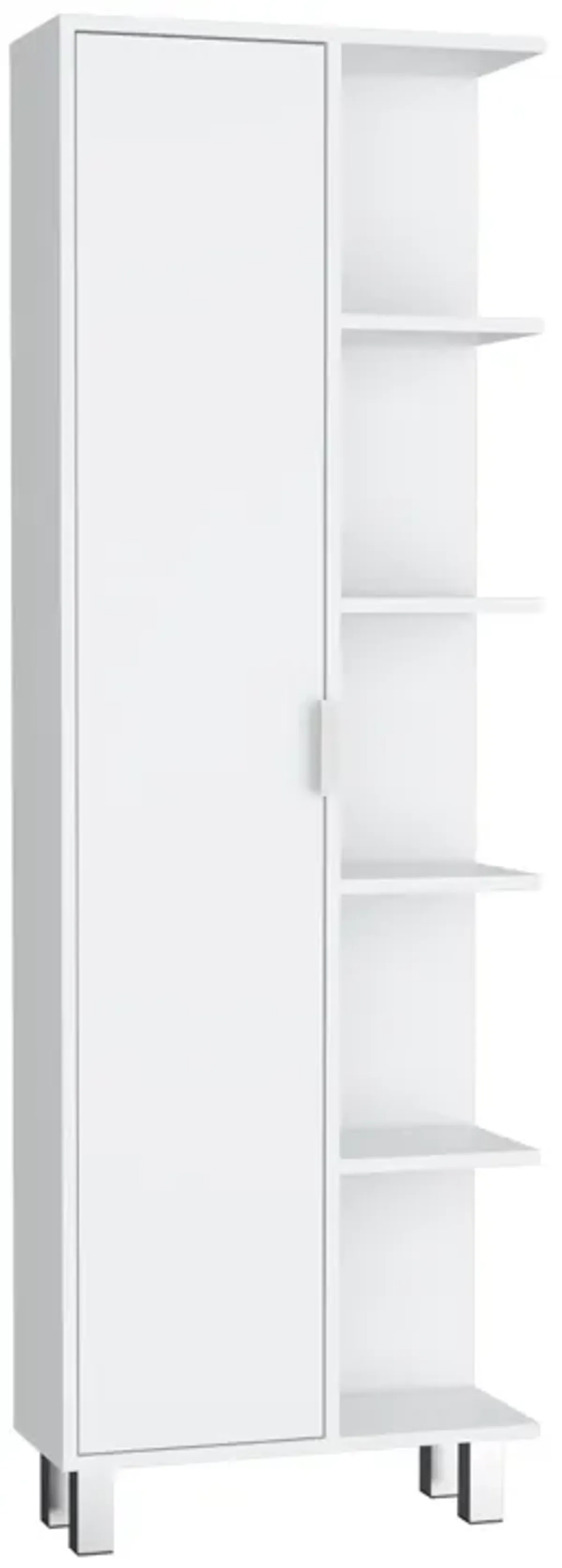 Crovie Linen 63-inch High Bathroom Cabinet Storage Cabinet with Four Open Shelves