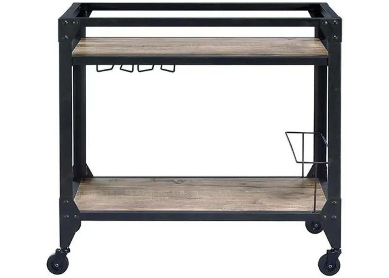 Jorgensen Serving Cart, Rustic Oak & Charcoal