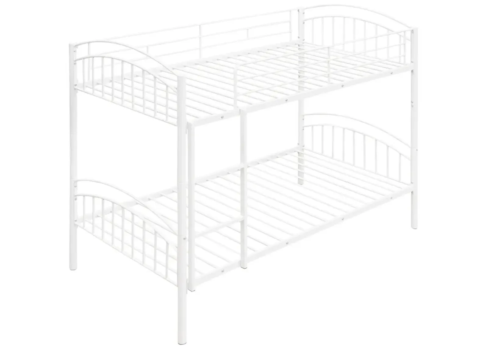 Twin Over Twin Metal Bunk Bed, Divided Into Two Beds