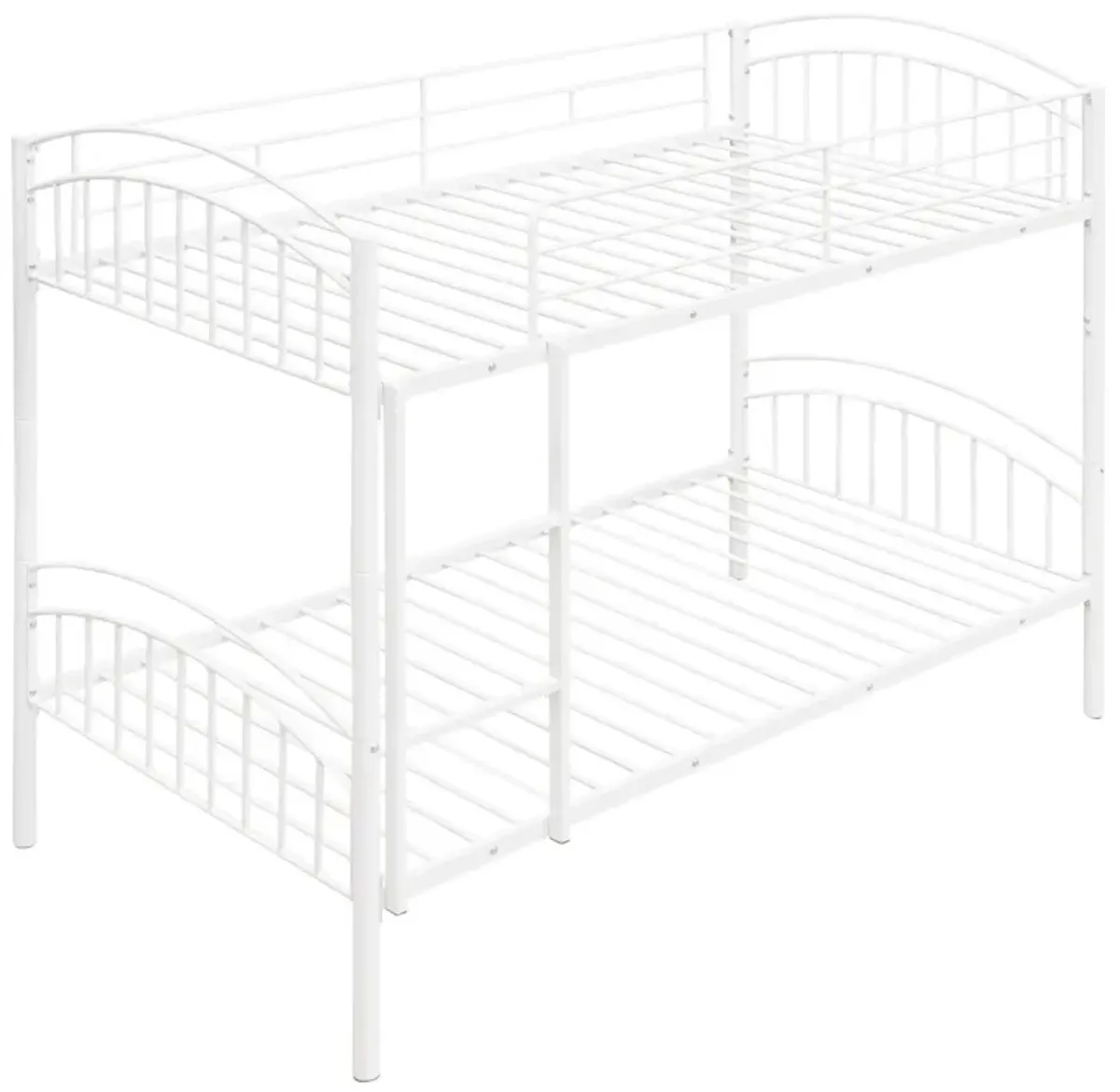 Twin Over Twin Metal Bunk Bed, Divided Into Two Beds