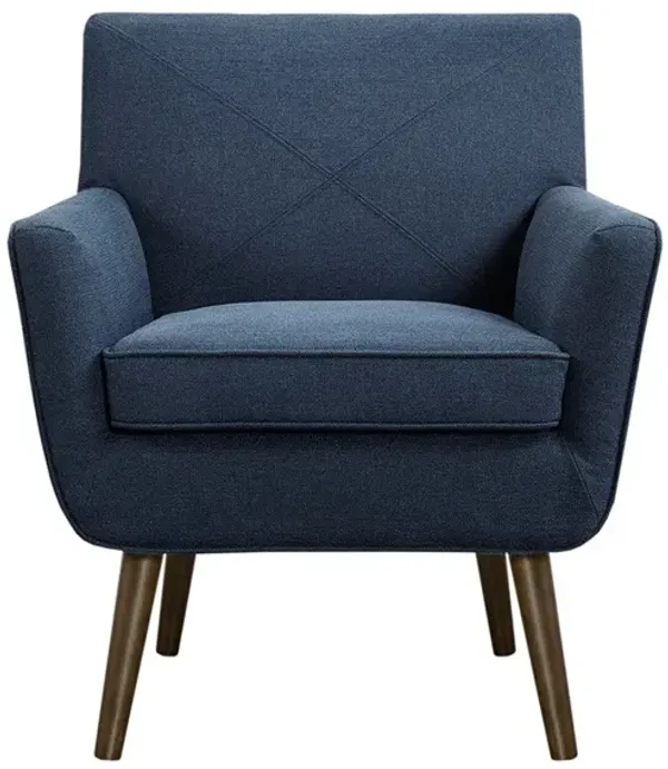 Gracie Mills Lucius Mid-Century Blue Fabric Accent Chair