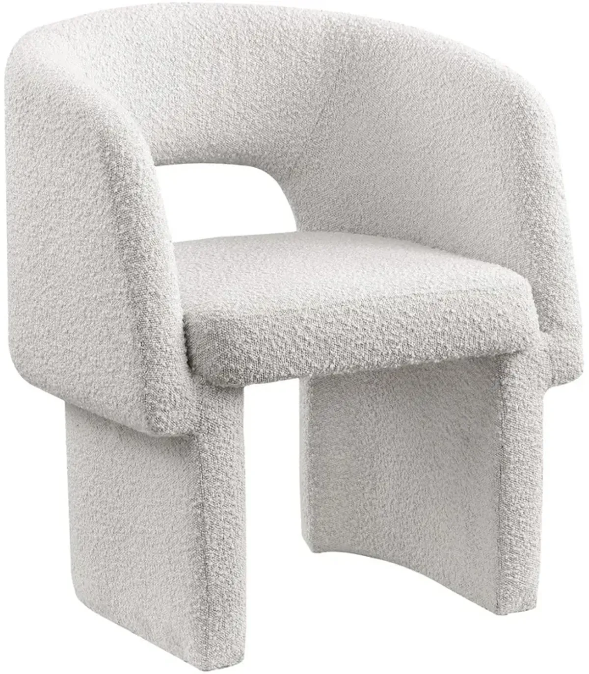 Meridian Furniture Emmet Cream Boucle Fabric Dining Chair / Accent Chair