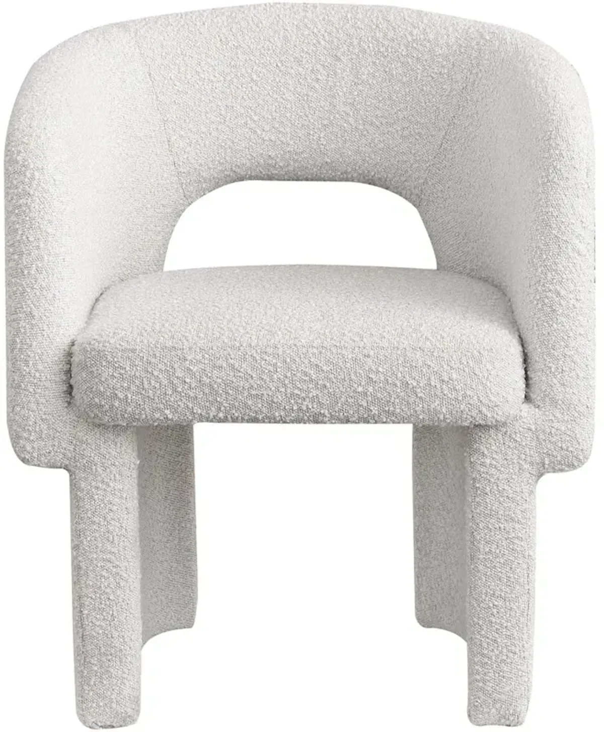 Meridian Furniture Emmet Cream Boucle Fabric Dining Chair / Accent Chair