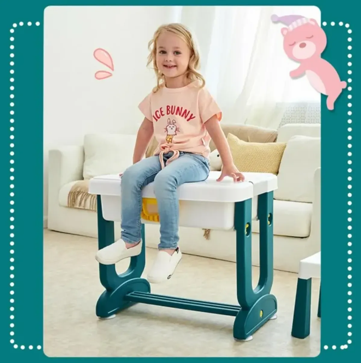 Hivvago 5-in-1 Kids Activity Table Set