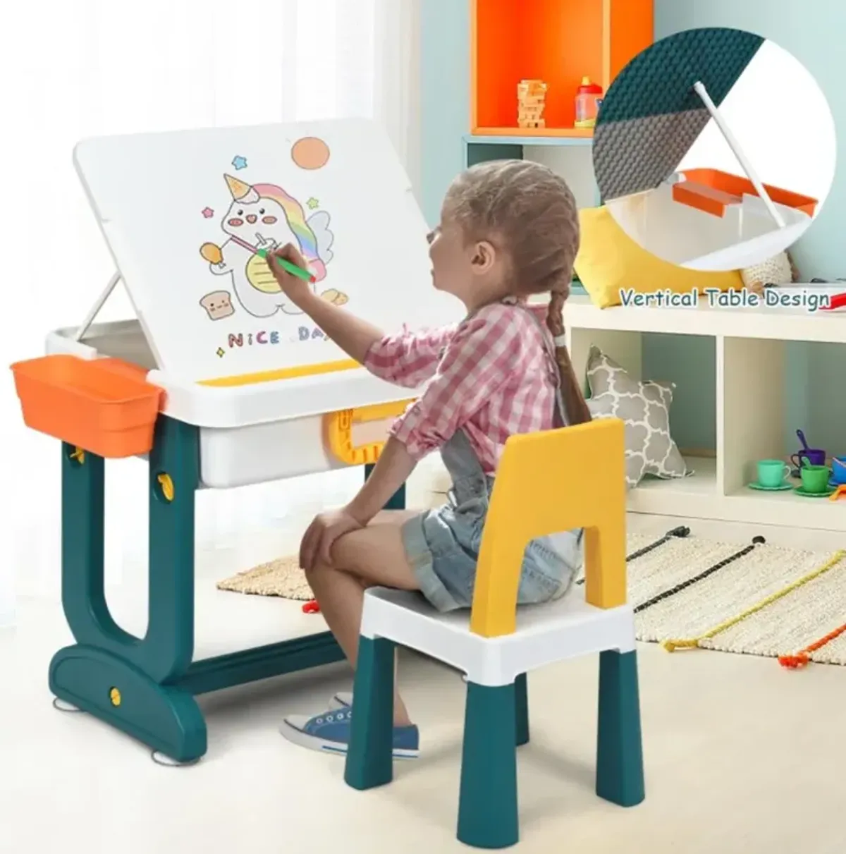Hivvago 5-in-1 Kids Activity Table Set