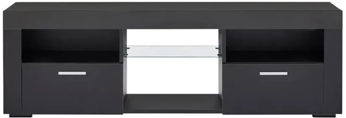 Black Modern TV Stand with LED Lights, high glossy front TV Cabinet, can be assembled in Lounge Room