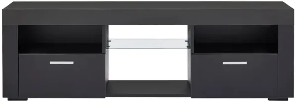 Black Modern TV Stand with LED Lights, high glossy front TV Cabinet, can be assembled in Lounge Room