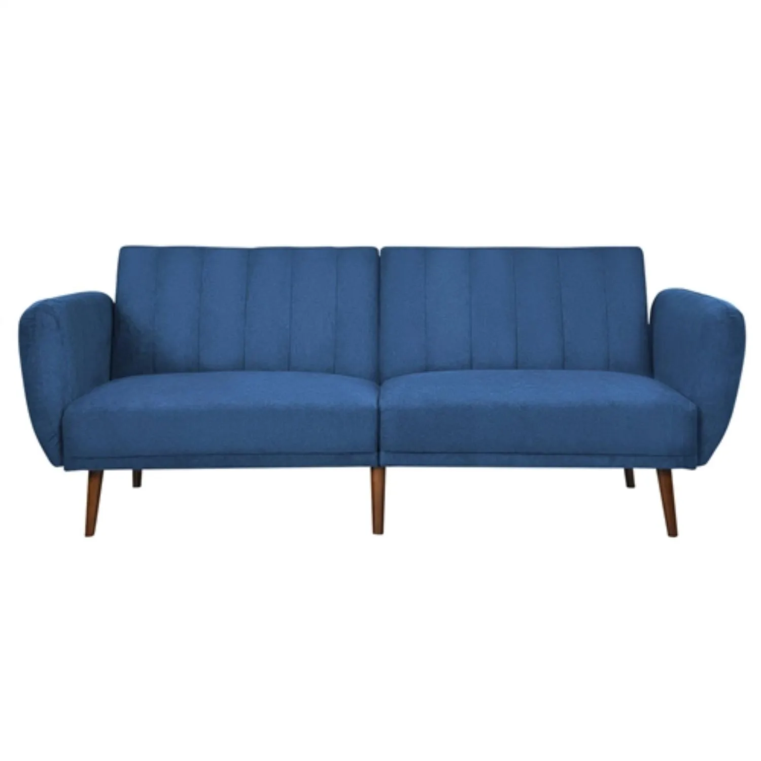 Hivvago Modern Scandinavian Blue Linen Upholstered Sofa Bed with Wooden Legs