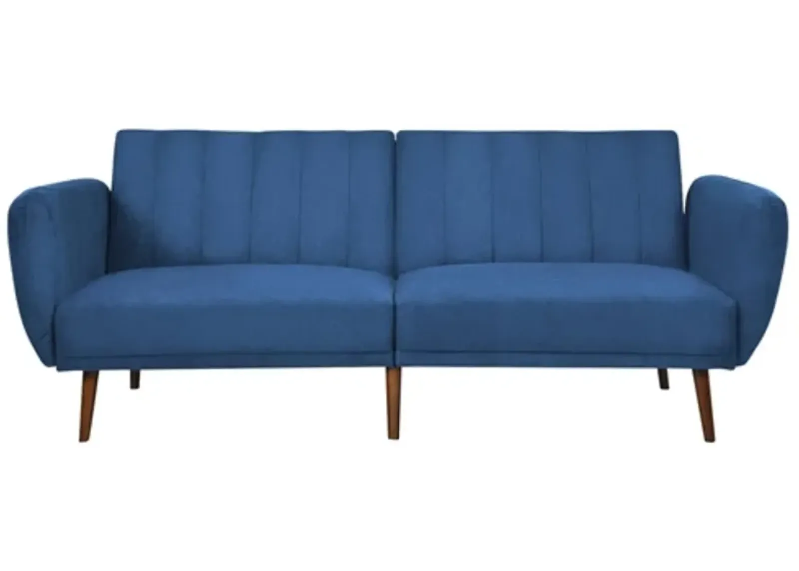 Hivvago Modern Scandinavian Blue Linen Upholstered Sofa Bed with Wooden Legs