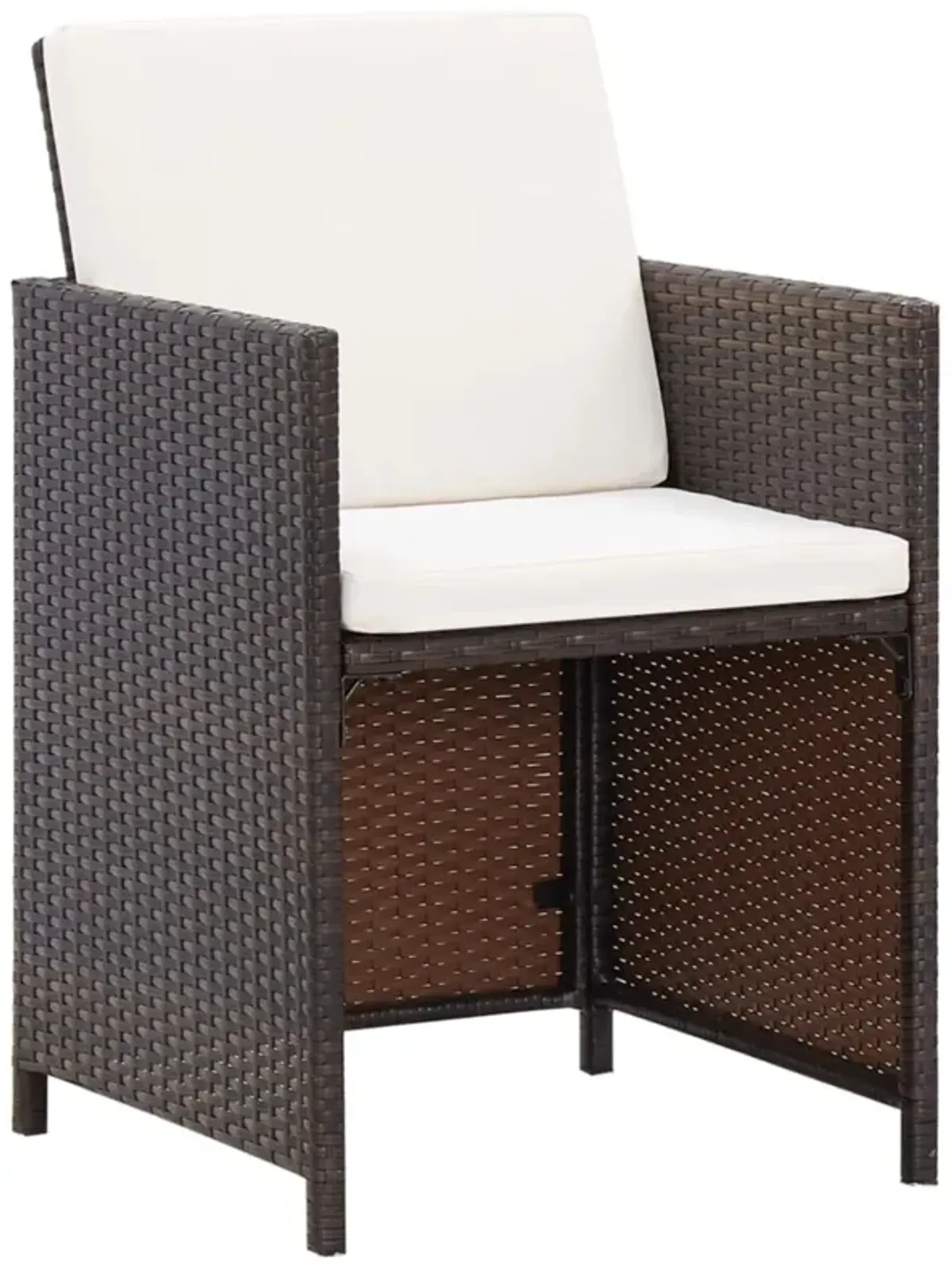 vidaXL Garden Chairs with Cushions 2 pcs Poly Rattan Brown