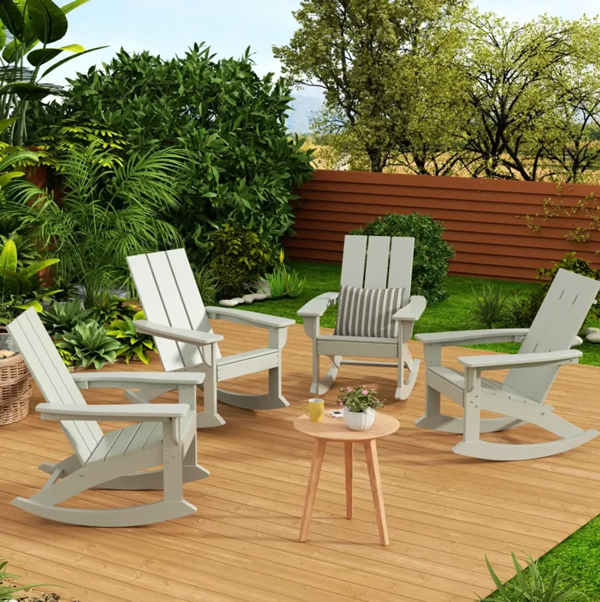 WestinTrends Modern Adirondack Outdoor Rocking Chair (Set of 4)