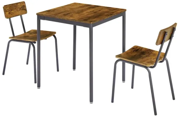 Dining table and chair set, breakfast table with 2 chairs, curved cushion and backrest