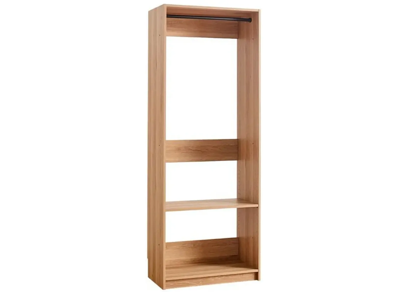 Dee Modular Closet System, 1 Metal Hanging Rod and 1 Shelf, Oak Brown