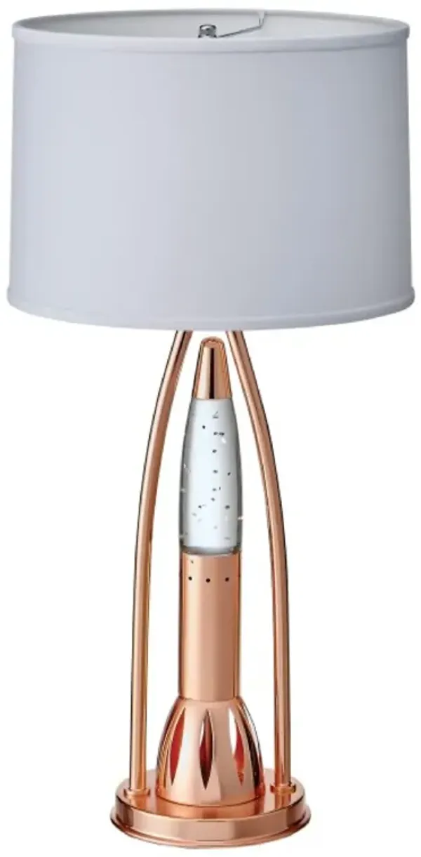 Gerry Table Lamp with 3 Bulb 4 Way Socket Switch, Copper Metal 30 Inch