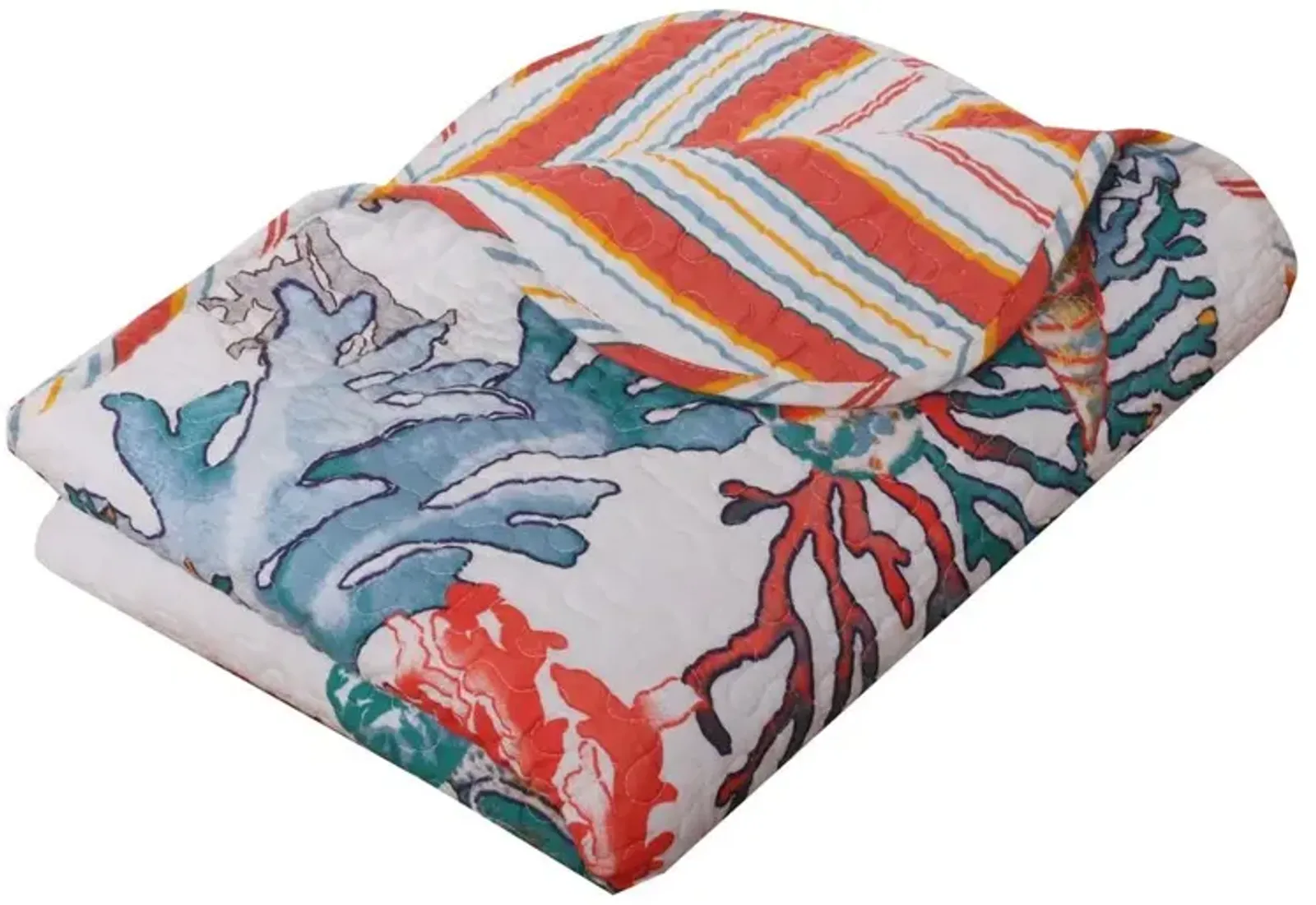 Barefoot Bungalow Atlantis Jade Blanket Throw - 50x60", Coral