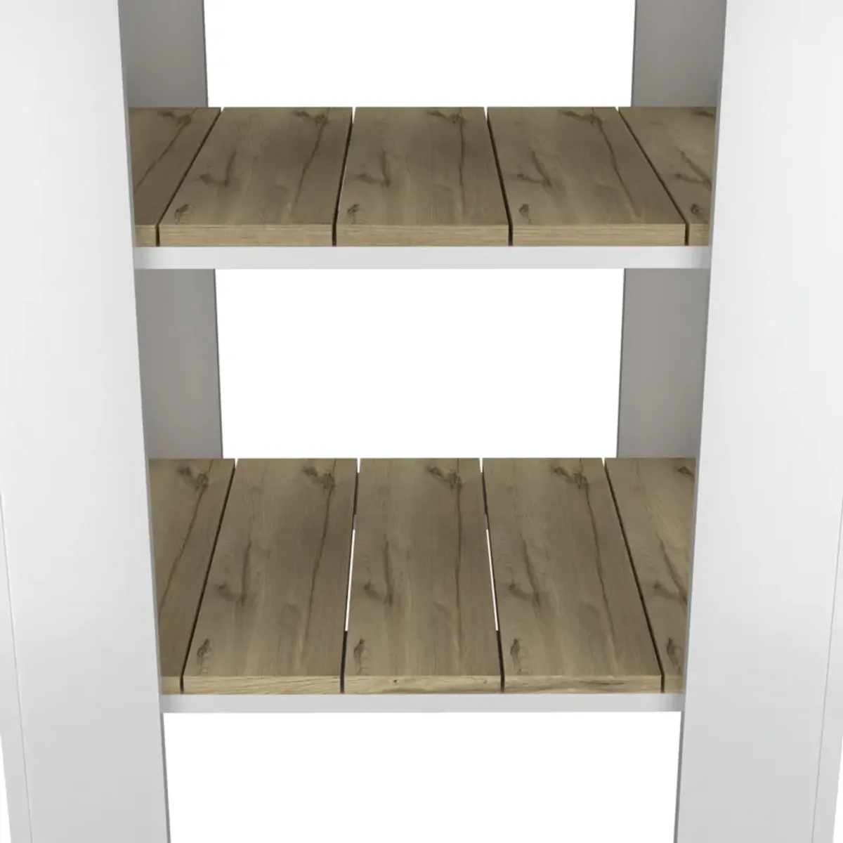 Rockaway 1-Drawer 2-Shelf Kitchen Island White and Light Oak