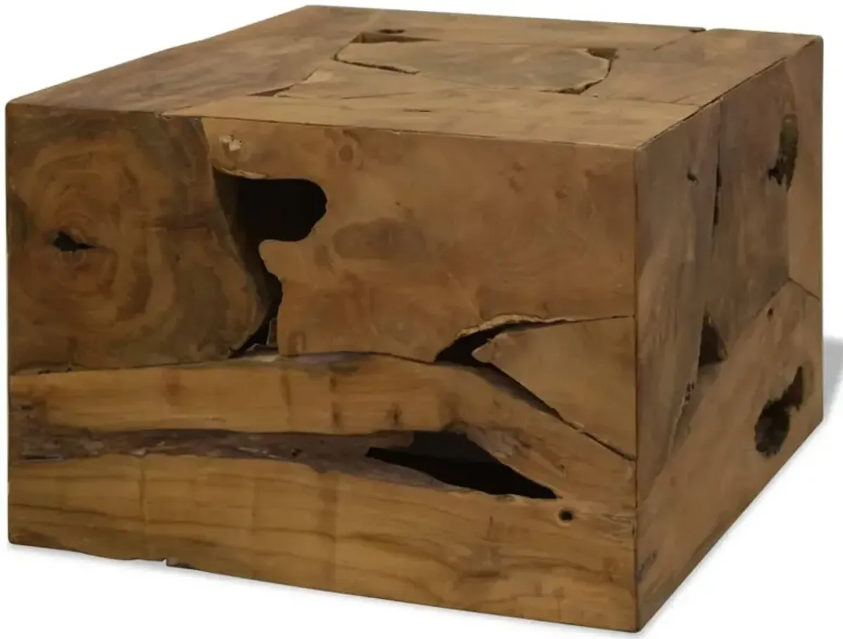 vidaXL Coffee Table 19.7x19.7x13.8 Genuine Teak Brown