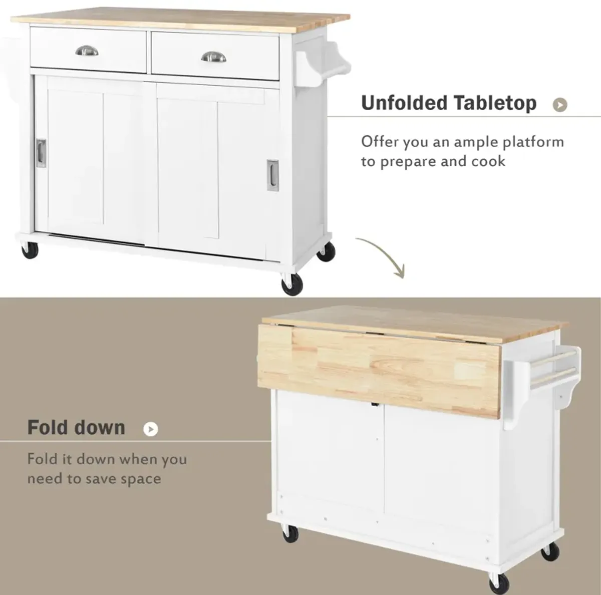 Merax Kitchen Island Cart