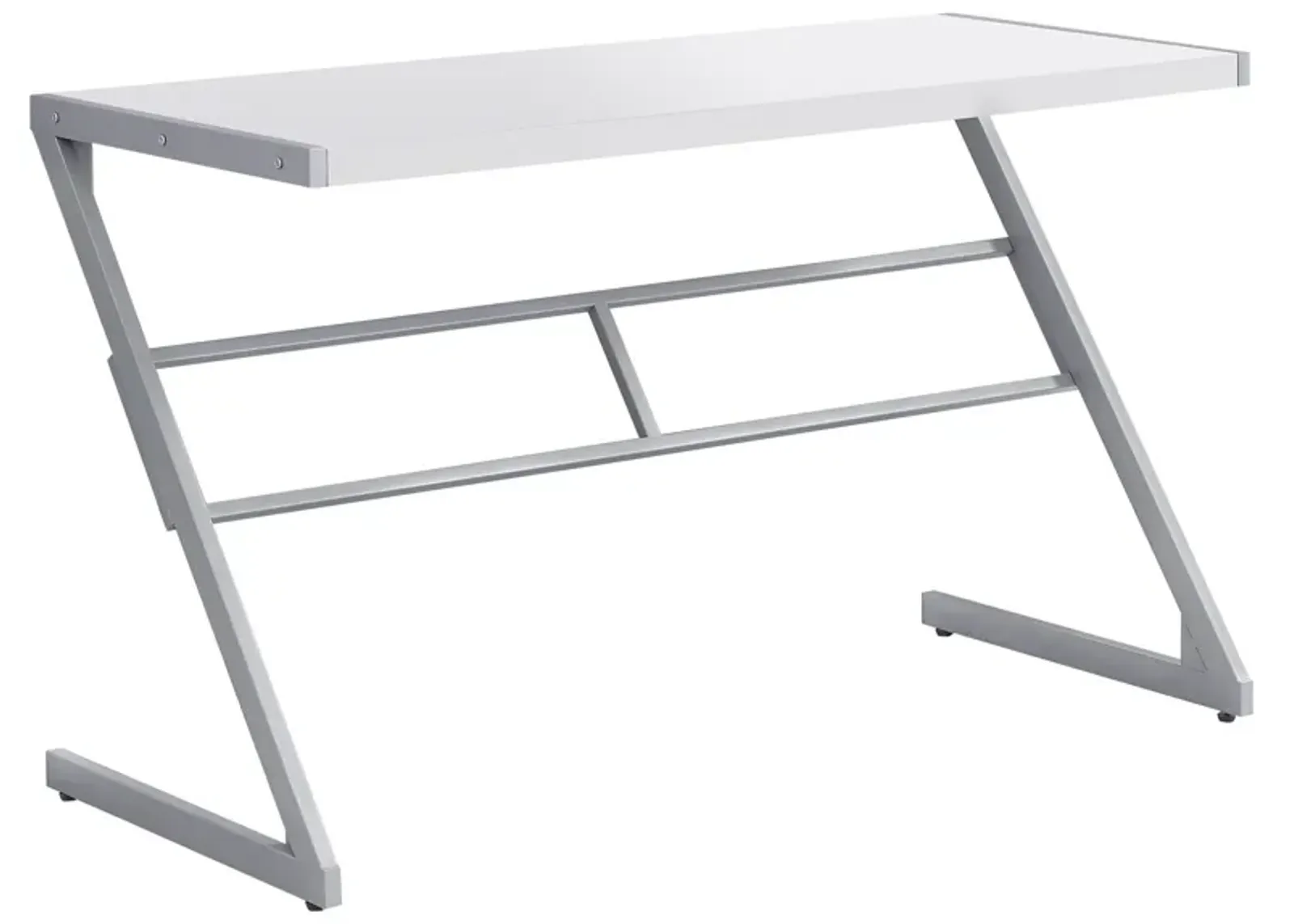 Monarch Specialties I 7372 Computer Desk, Home Office, Laptop, 48"L, Work, Metal, Laminate, White, Grey, Contemporary, Modern