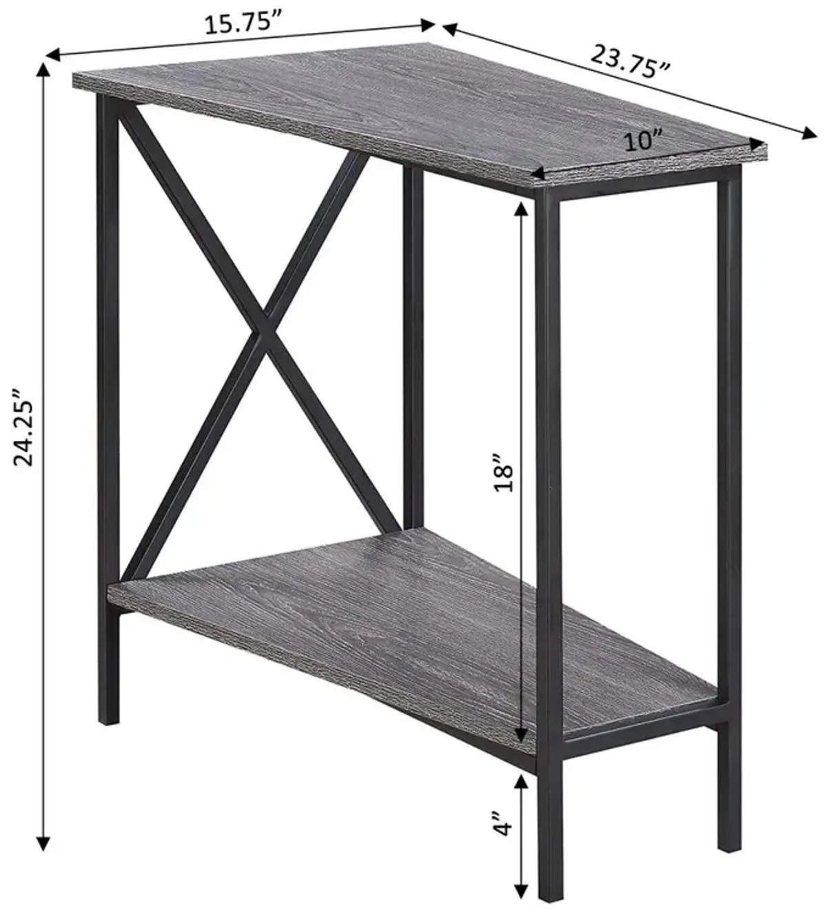 Convience Concept, Inc. Tucson Wedge End Table with Shelf