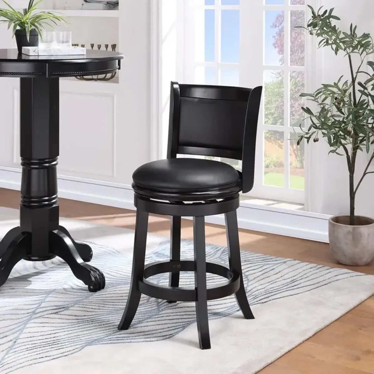 Boraam Augusta Swivel Counter Stool - Black