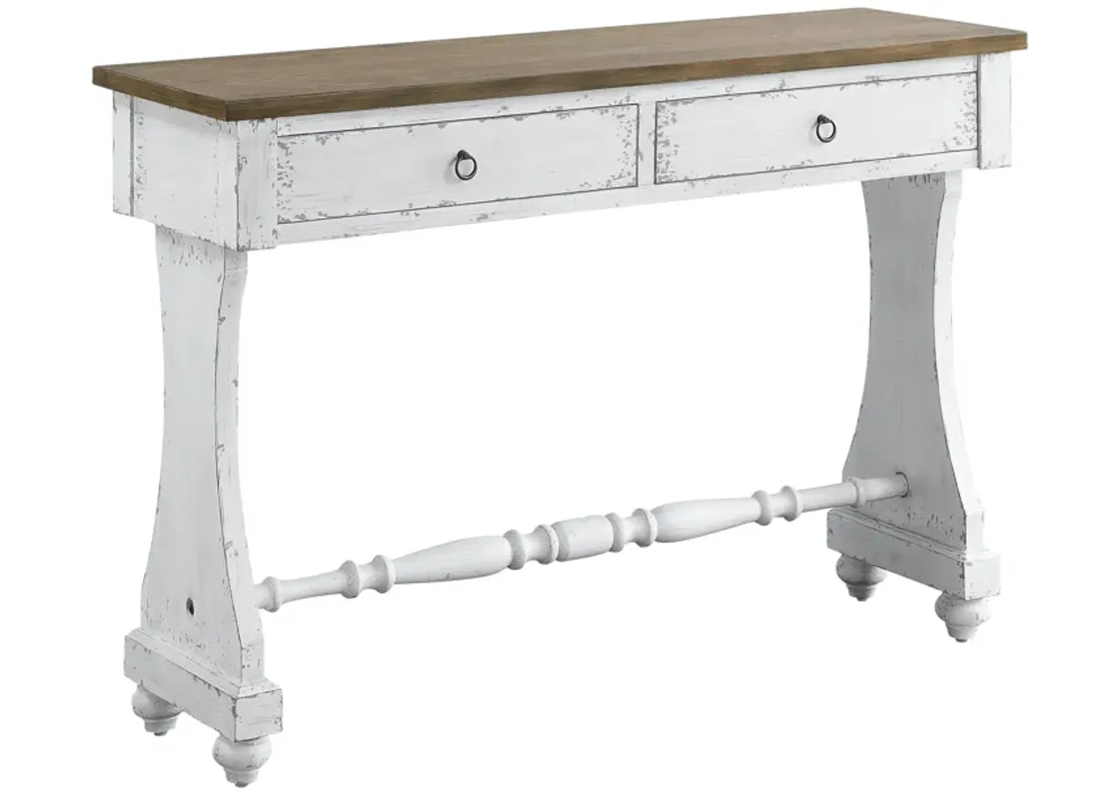 ACME Carminda Console Table, Antique White Finish