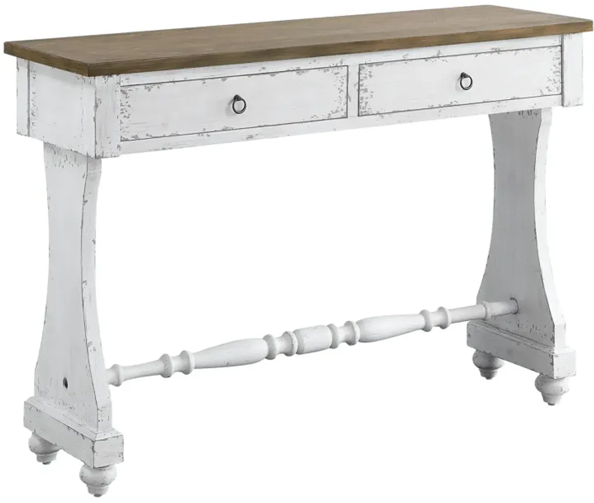 ACME Carminda Console Table, Antique White Finish