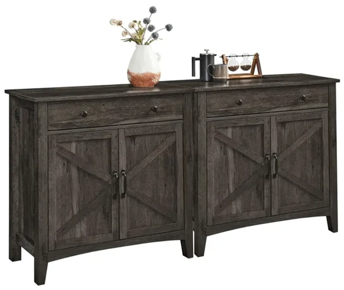 Set of 2 Buffet Sideboard Cabinets with Storage, Drawers, and Doors for Versatile Organization