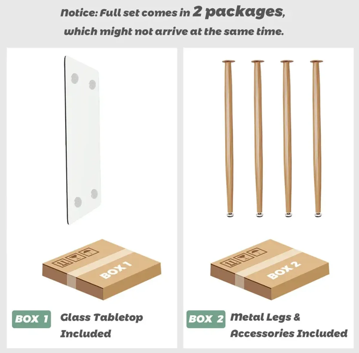 Modern Glass Rectangular Dining Table with Metal Legs