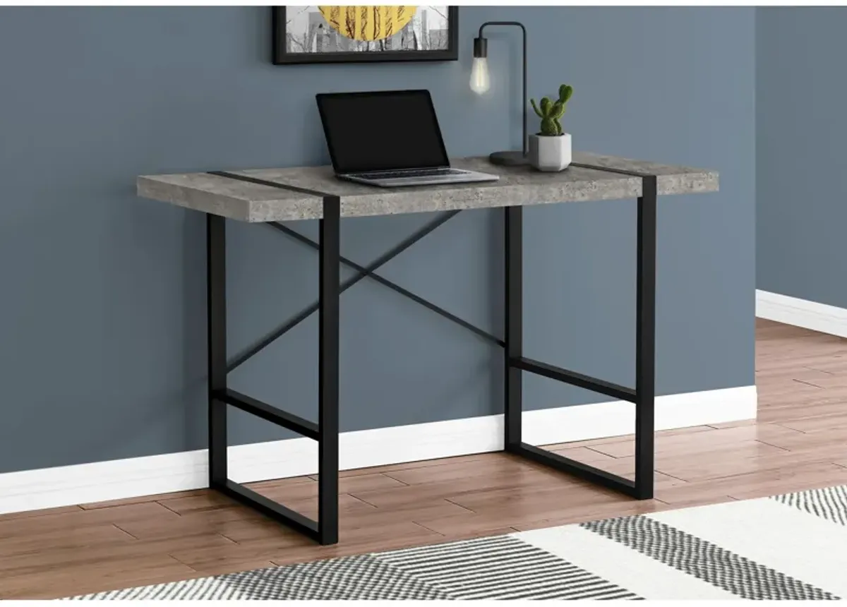 Monarch Specialties I 7661 Computer Desk, Home Office, Laptop, 48"L, Work, Metal, Laminate, Grey, Black, Contemporary, Modern