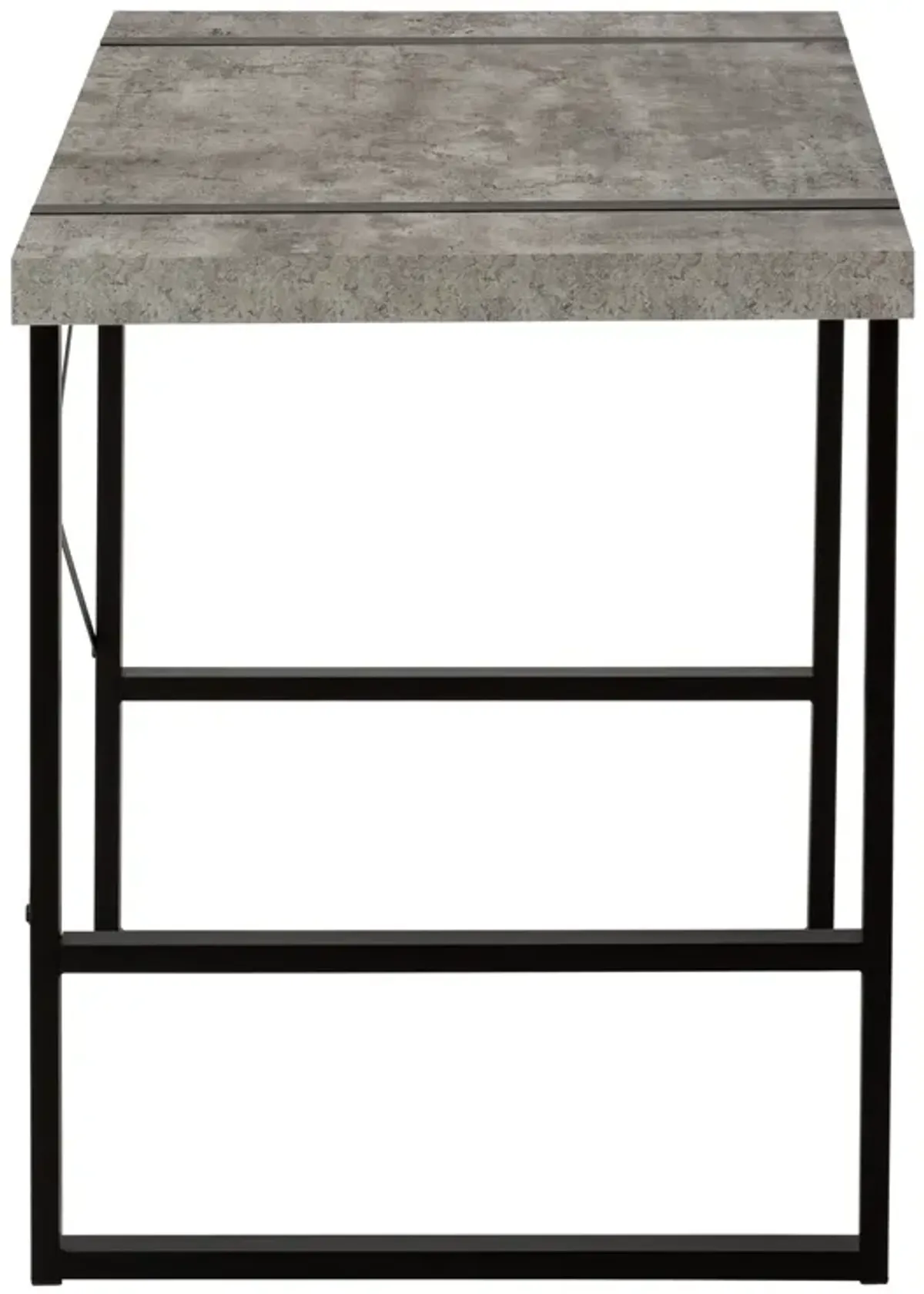 Monarch Specialties I 7661 Computer Desk, Home Office, Laptop, 48"L, Work, Metal, Laminate, Grey, Black, Contemporary, Modern