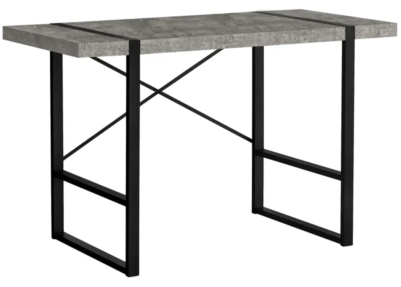 Monarch Specialties I 7661 Computer Desk, Home Office, Laptop, 48"L, Work, Metal, Laminate, Grey, Black, Contemporary, Modern