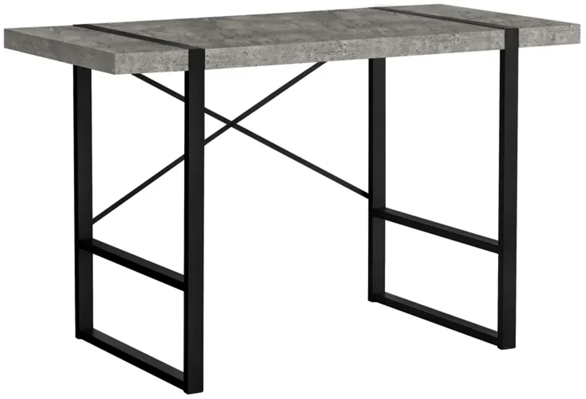 Monarch Specialties I 7661 Computer Desk, Home Office, Laptop, 48"L, Work, Metal, Laminate, Grey, Black, Contemporary, Modern