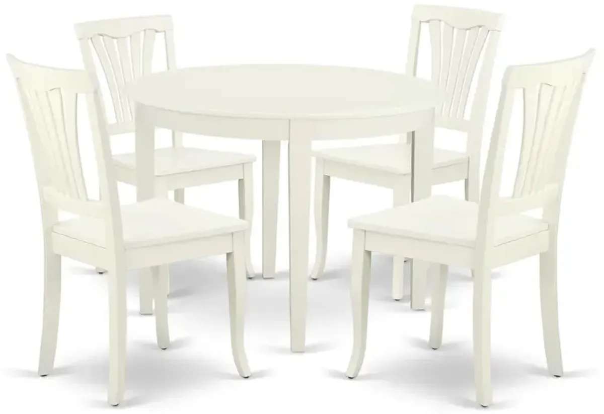 Dining Room Set Linen White, BOAV5-LWH-W