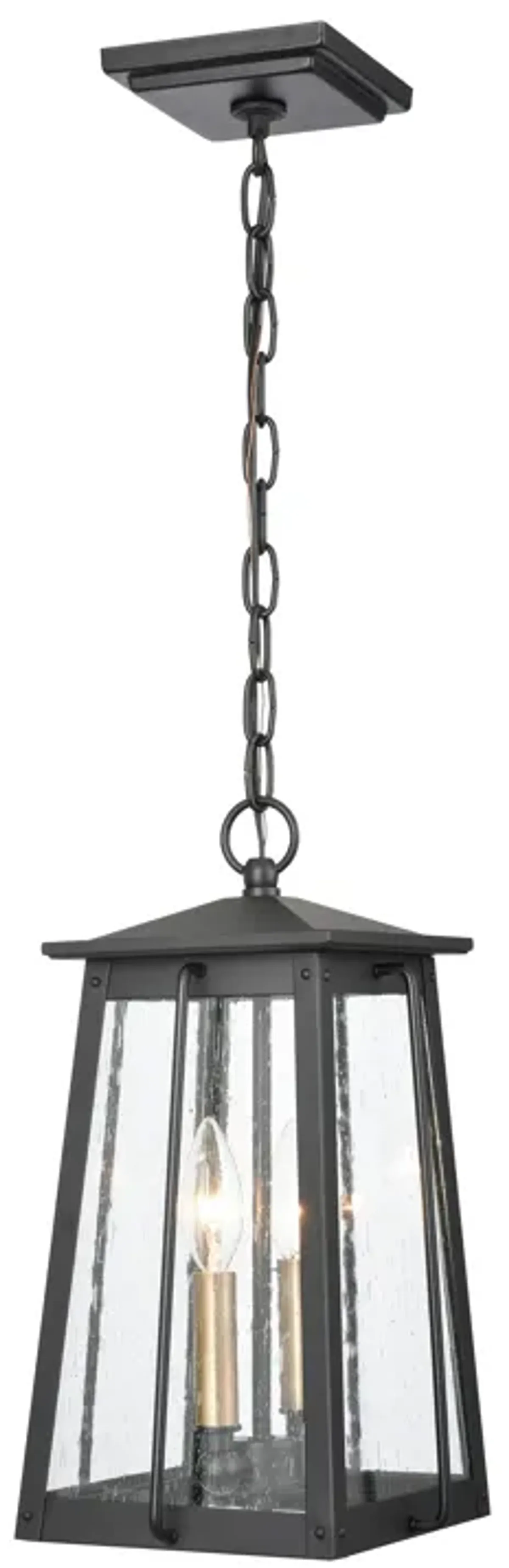 Kirkdale 9'' Wide 2-Light Black Outdoor Pendant