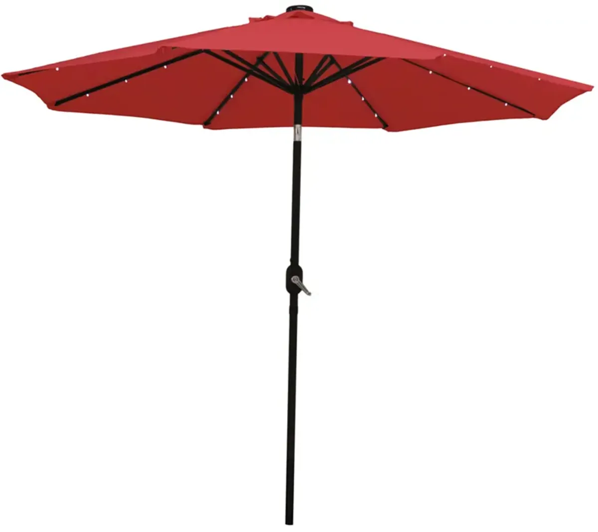 Sunnydaze 9 ft Solar Aluminum Patio Umbrella with Tilt and Crank