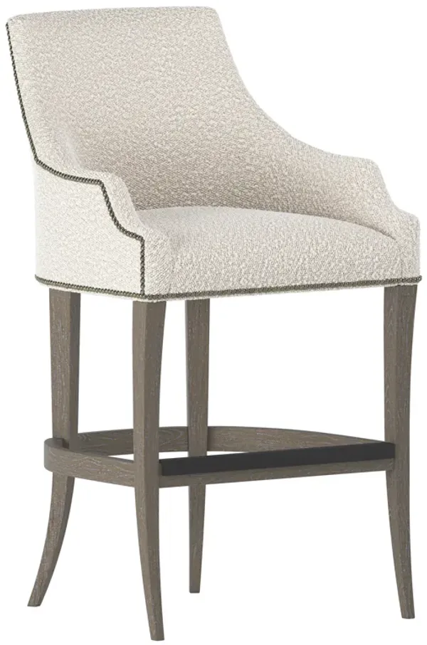 Keeley Fabric Bar Stool with Brown Legs