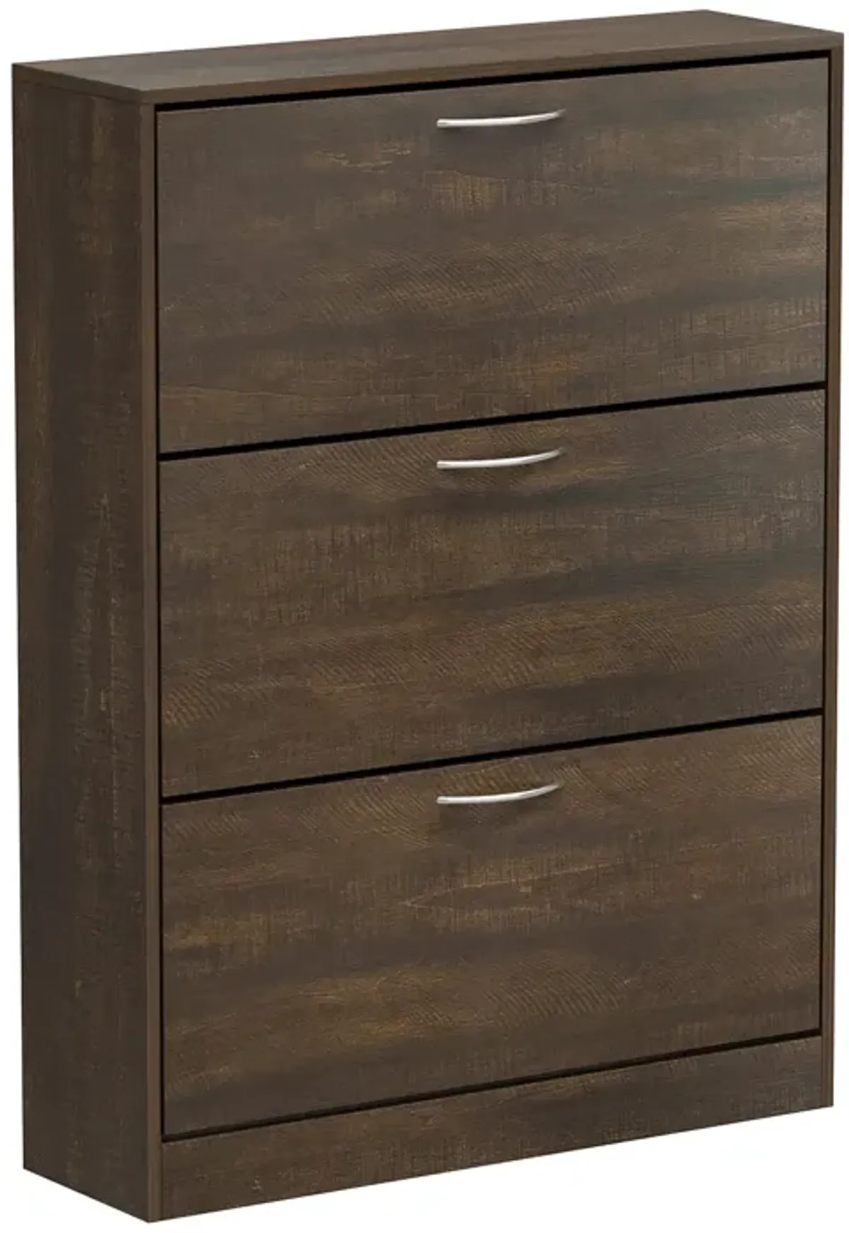 FUFU&GAGA 47.2-in H 3 Tier 12 Pair Composite Shoe Cabinet,(31.6" W x 9.3" D x 47.2" H), Brown