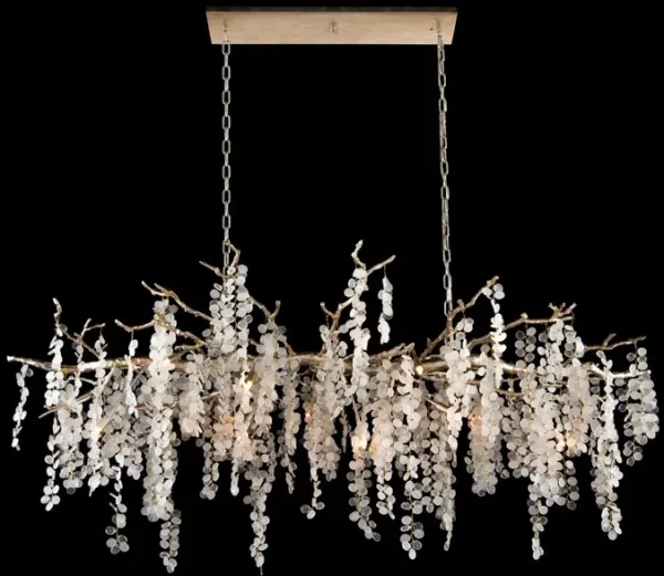 Shiro-Noda Fifteen-Light Glass Cluster Horizontal Chandelier